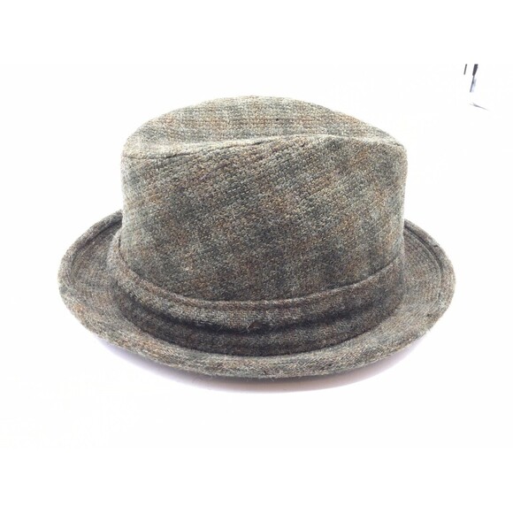 Vintage Fifth Avenue New York Flip It Wool Tweed Fedora Trilby Hat Brown Sz 7 - Picture 12 of 12